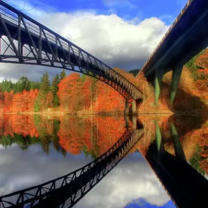 Autumn colours and bridges loch faskally Scotland Autumn colours and bridges loch faskally Scotland