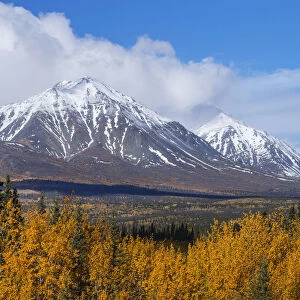 Autumn scenic along the Alaska Highway, Kluane National Park, St. Elias Mountains, Yukon Territory, Canada