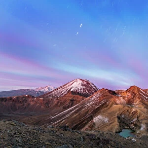 Awesome dawn over volcanic landscape, Tongariro
