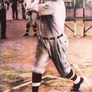 Babe Ruth Swings A Bat