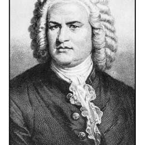 Johann Sebastian Bach Antique Lithograph Print Johann Sebastian Bach Antique Lithograph Print