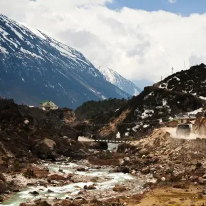 The backcountry roads in the north of Sikkim The backcountry roads in the north of Sikkim