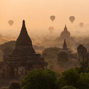 Bagan with the balloons, Myanmar