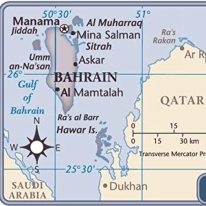 Bahrain country map