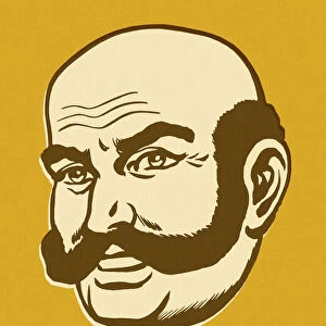 Bald Man With Crazy Mustache