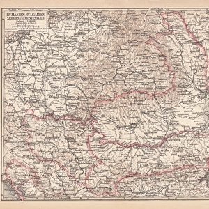 Balkan States, lithograph, published in 1878