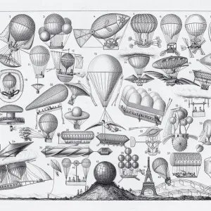 18th Century French Hot Air Balloon Print 18th Century French Hot Air Balloon Print