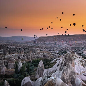 Balloons flying over Cappadocia