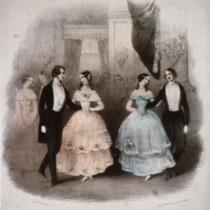 Ballroom Scene Print circa 1840 Ballroom Scene Print circa 1840