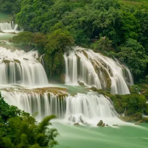Ban Gioc / Detian Waterfall in Vietnam above view Ban Gioc / Detian Waterfall in Vietnam above view