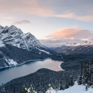 Banff National Park at sunset in winter Banff National Park at sunset in winter