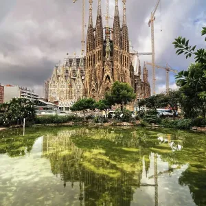 Barcelona Sagrada Familia Gaudi Spires Spain Barcelona Sagrada Familia Gaudi Spires Spain
