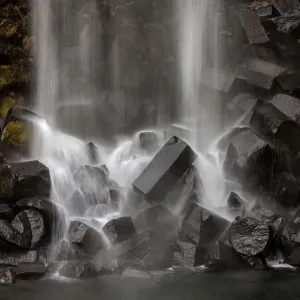 Basalt columns, Svartifoss waterfall, Skaftafell National Park, Iceland Basalt columns, Svartifoss waterfall, Skaftafell National Park, Iceland