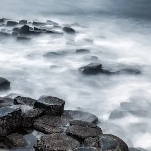 The basalt rock formations of Giants Causeway in County Antrim, Northern Ireland The basalt rock formations of Giants Causeway in County Antrim, Northern Ireland