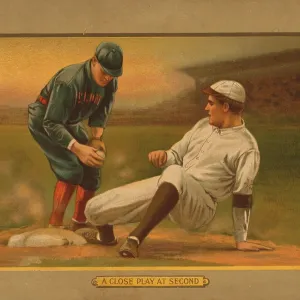 Baseball Card Titled A Close Play At Second