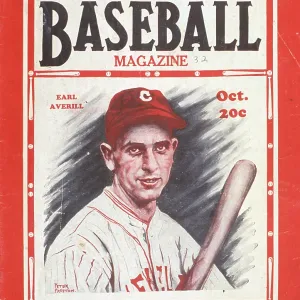 Baseball Magazine Cover With Earl Averill Baseball Magazine Cover With Earl Averill