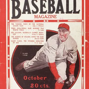 Baseball Magazine Cover With A Pitcher In Action Baseball Magazine Cover With A Pitcher In Action