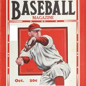 Baseball Magazine Cover With A Pitcher In Action Baseball Magazine Cover With A Pitcher In Action