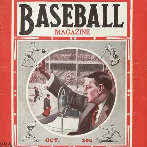 Baseball Magazine Cover With A Play-By-Play Announcer Baseball Magazine Cover With A Play-By-Play Announcer
