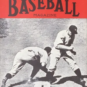 Baseball Magazine Cover With A Play At First Base Baseball Magazine Cover With A Play At First Base