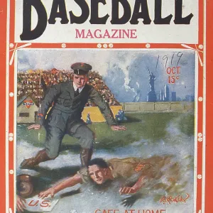 Baseball Magazine Cover With A Play At Home Plate Baseball Magazine Cover With A Play At Home Plate