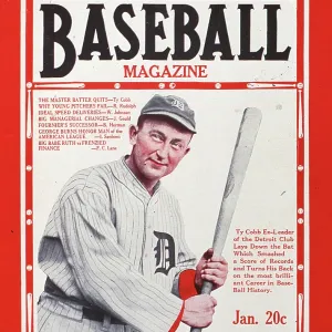 Baseball Magazine Cover With Ty Cobb