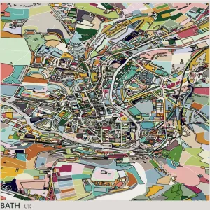 Bath City Art Print - World Cultural Heritage Map Bath City Art Print - World Cultural Heritage Map