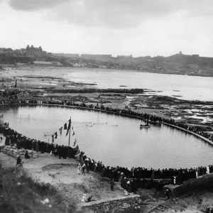 Print of a Bathing Pool at South Cliff, Scarborough Print of a Bathing Pool at South Cliff, Scarborough