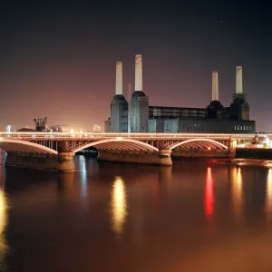 Battersea Power Station at night