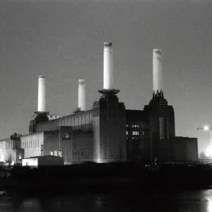Battersea power station at night before the renovation Battersea power station at night before the renovation