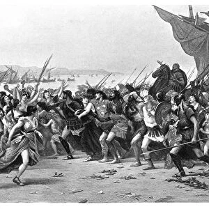 The Battle of Salamis engraving 1894