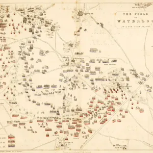 Battle of Waterloo Engraved Print Battle of Waterloo Engraved Print