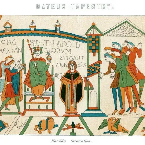 Bayeux Tapestry Coronation of King Harold Print Bayeux Tapestry Coronation of King Harold Print