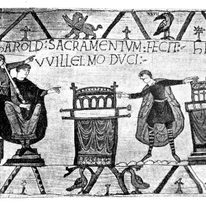 Bayeux Tapestry Print: Harold's Oath to William Bayeux Tapestry Print: Harold's Oath to William