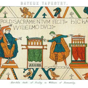 Harold's Oath Print - Bayeux Tapestry Detail Harold's Oath Print - Bayeux Tapestry Detail