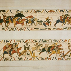 Bayeux Tapestry Scene - Future King Harold II rescues two of William the Conquerors soldiers
