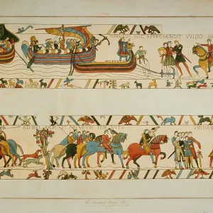 Bayeux Tapestry Scene - future King Harold II lands at Ponthieu