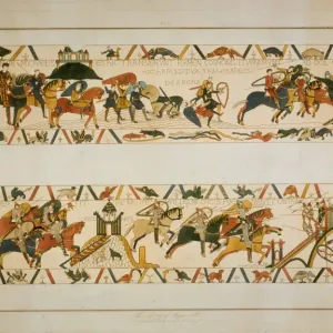 Bayeux Tapestry Print - Harold II Rescues Soldiers from Quicksand Bayeux Tapestry Print - Harold II Rescues Soldiers from Quicksand