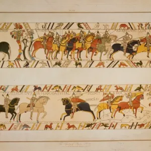 Bayeux Tapestry Scene - William the Conqueror asks Vital the whereabouts of King Harold IIs army