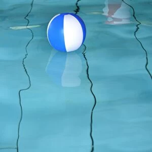 Two beach balls in a swimming pool