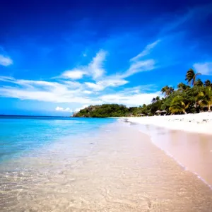 The beach of Mana island The beach of Mana island