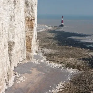 Beachy Head Lighthouse seen from the cliff top Beachy Head Lighthouse seen from the cliff top