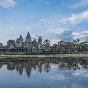 Beautiful aerial view of Angkor Wat at sunrise, Siem Reap, Cambodia Beautiful aerial view of Angkor Wat at sunrise, Siem Reap, Cambodia