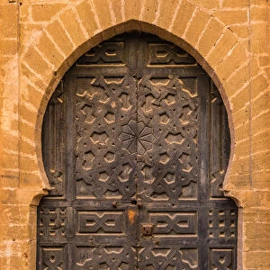 Beautiful carved doorways of the Kasbah of the Udayas in Rabat, Morocco