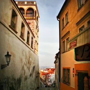 Beautiful Czech Alleyway Print - Prague Castle Beautiful Czech Alleyway Print - Prague Castle