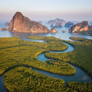 Phangnga Bay Aerial Landscape Print Phangnga Bay Aerial Landscape Print
