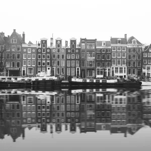 Typical Amsterdam Houses Print in Black and White