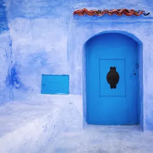 Chefchaouene Street Print: White and Blue Morocco Scene Chefchaouene Street Print: White and Blue Morocco Scene