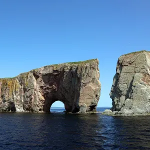 Percé Rock Print, a scenic reproduction of the iconic Canadian landmark Percé Rock Print, a scenic reproduction of the iconic Canadian landmark