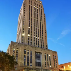 The Beaux-Arts Kansas City Hall Print at Dusk The Beaux-Arts Kansas City Hall Print at Dusk